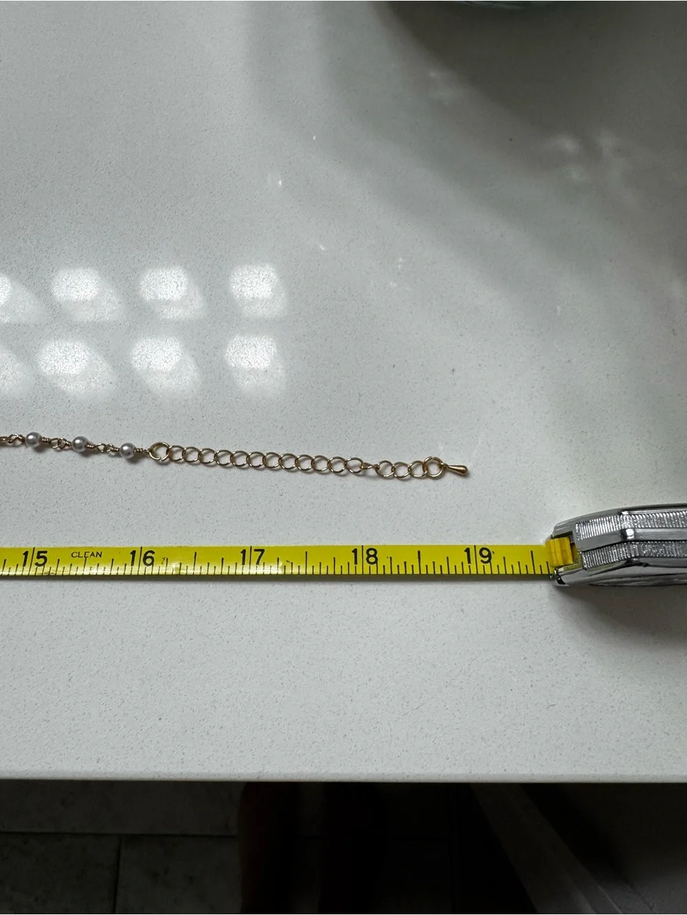 Gold Pearl Chain Necklace with Pink Shell Pendant - Picture 6 of 12